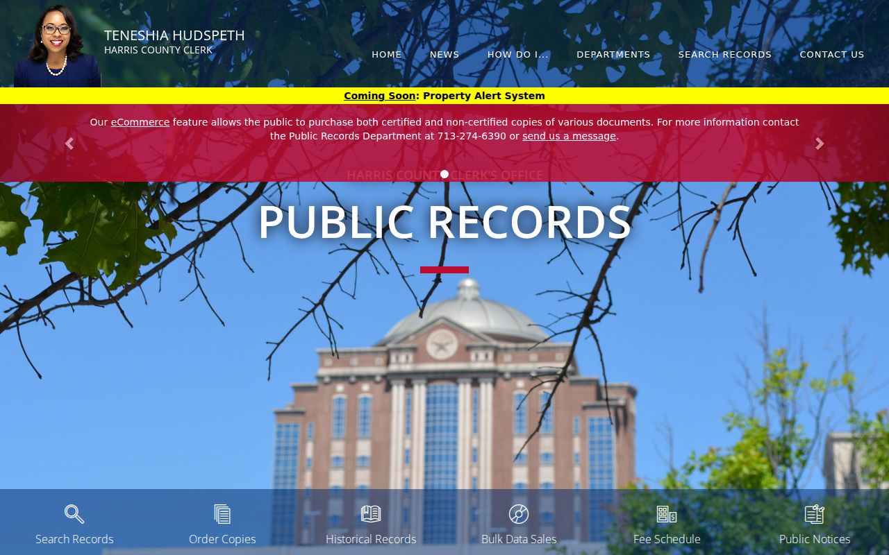 Deer Park previous residents Harris County Clerk public records reference